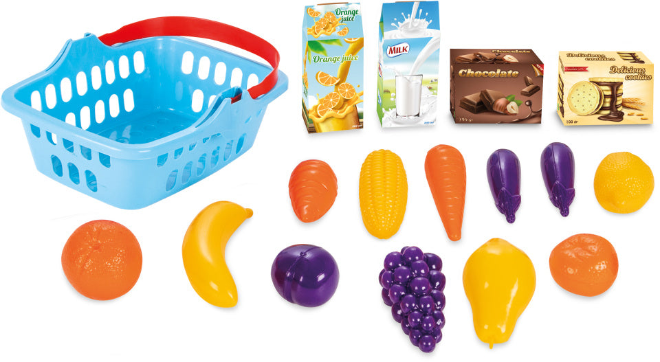 Panier de fruits jouet pilsan bleu 17 pièces