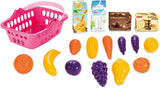 Panier de fruits jouet pilsan rose 17 pièces