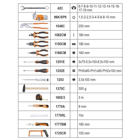 Assortiment de 100 pièces de l'outil bêta incl.