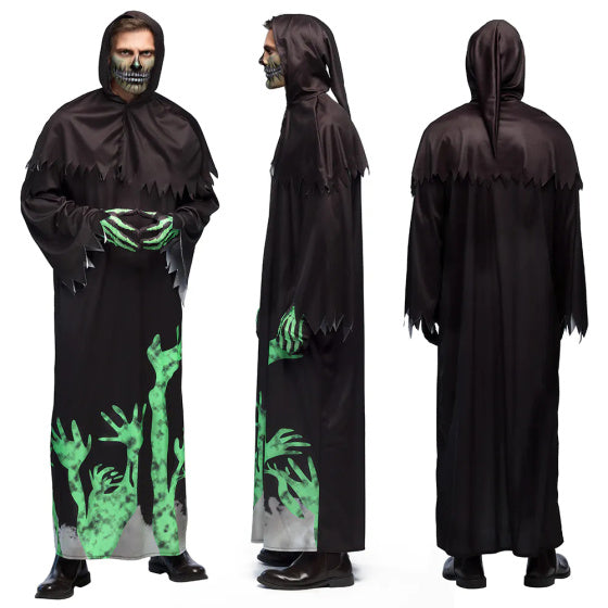 Boland Glowing Reaper Costume Men Black Green Taille 54 56 (XL)
