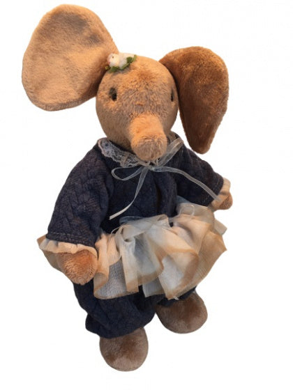Clemens Firlefant Cutth Elifant 30 cm Brun en peluche bleu