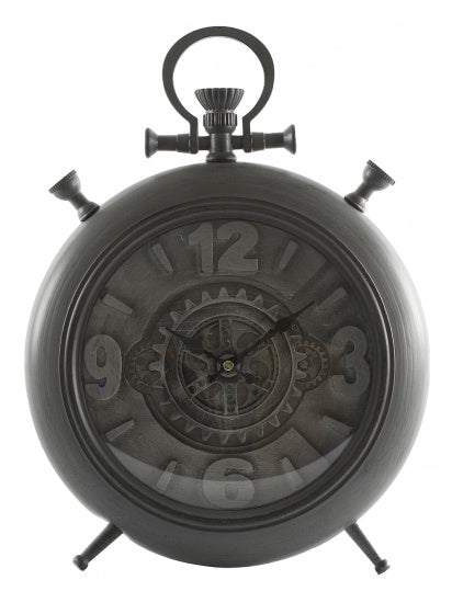 Horloge de table Barker Hi-Point 29 x 39 x 7,7 cm Gray en acier