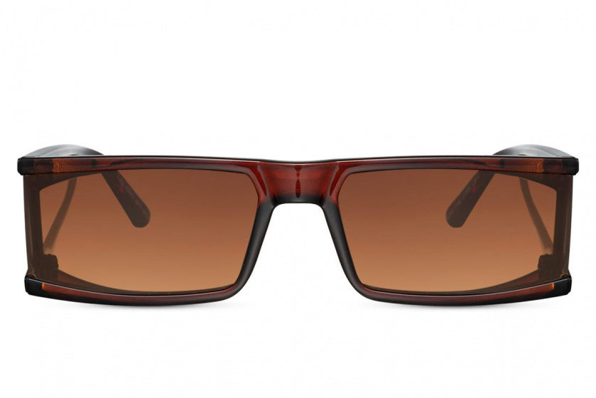 Lunettes de soleil dames rectangulaires complètement omrand chat.3 marron marron