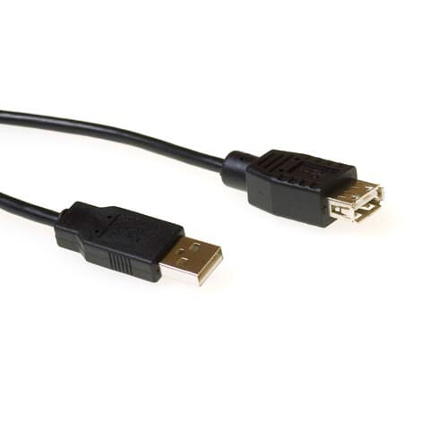 ACT USB 2.0 extension cable USB A Man USB A Woman Black 1.8 M