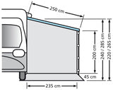 Mur-côté Eurotrail sans fenêtre Campeur 235 x 240 cm Gray en polyester