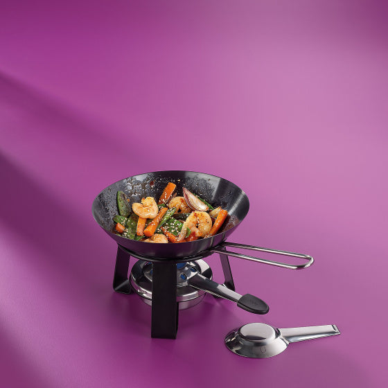 Kela Joy Mini Wok avec Rechaud Ø 18 cm noir
