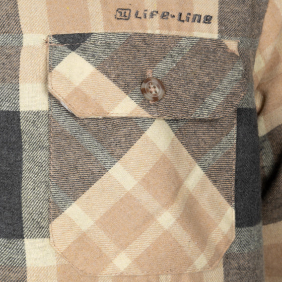 Ligne de vie Jervis Shird Flannel Men Men Beige Taille xxl