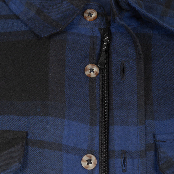 Ligne de vie Jervis Shirt de flanelle rembourrée Men Blue Black Taille 3xl