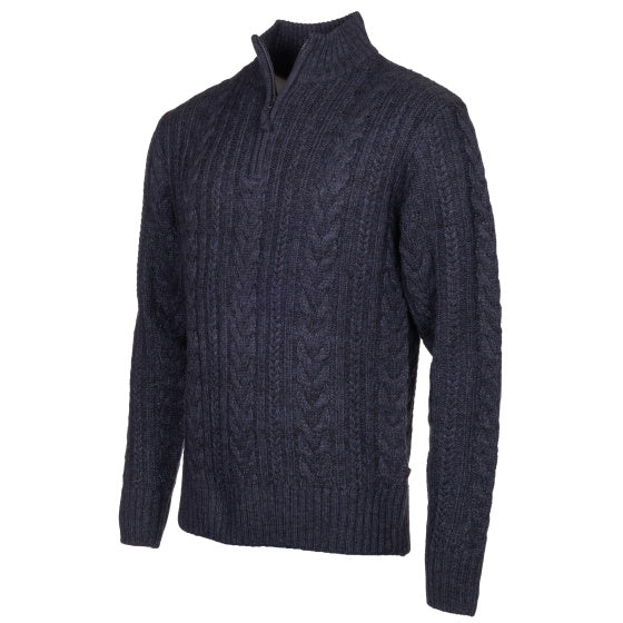 Ligne de vie marcel pull en tricot à moitié zip hommes bleu foncé taille xxl