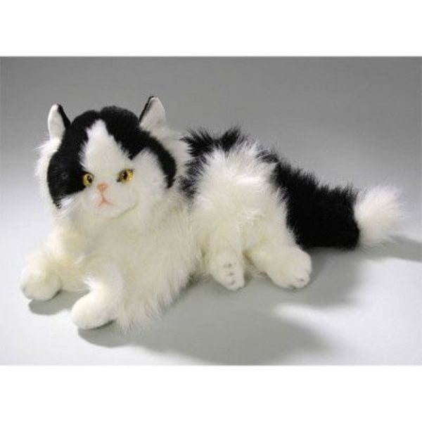 Sdraiato in bianco e nero gatto persiano 30 cm