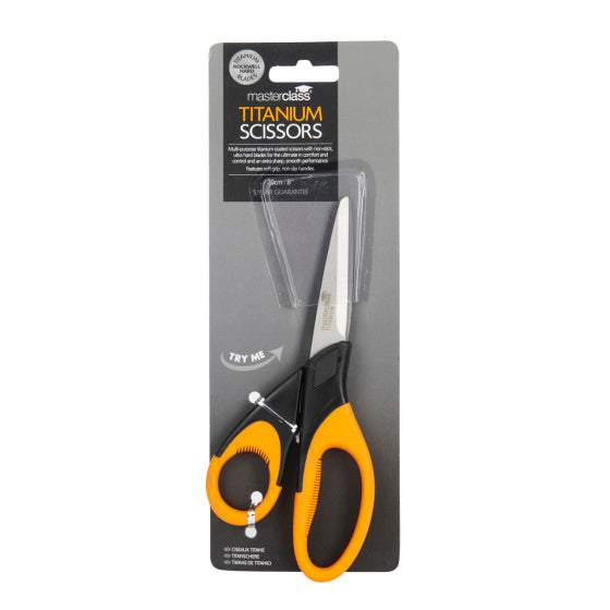 Masterclass Herb Ciseaux 20 cm en acier inoxydable en caoutchouc noir orange