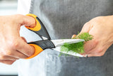 Masterclass Herb Ciseaux 20 cm en acier inoxydable en caoutchouc noir orange
