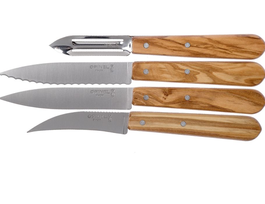 Opinel Kitchen Knives Olive Wood 4-Piece