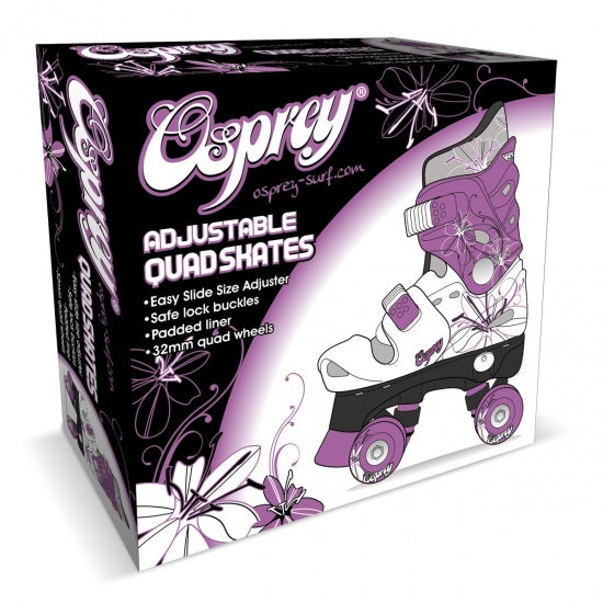Osprey roller patins de rouleaux ajustés filles blanches pourpre taille 32-36