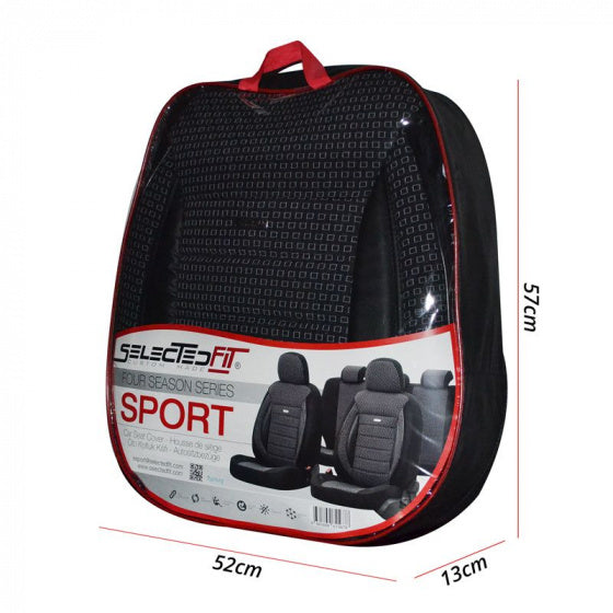 Ensemble de couvercle de siège OTOM SelectFit Sports 2 mm noirs 11 pièces