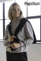 Papillon Sweat Hoody Cotton Ladies Grey Taille 3xl