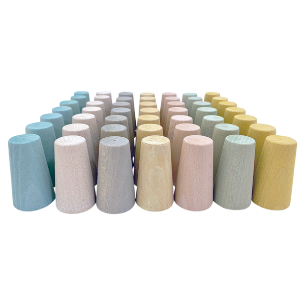 Papoose Toys Papoose Toys Mini Pastellkegel 49pc