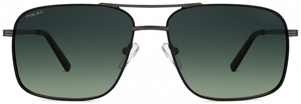 Lunettes de soleil polaires Aviator 672 Cat polarisé. 3 en argent en acier inoxydable noir