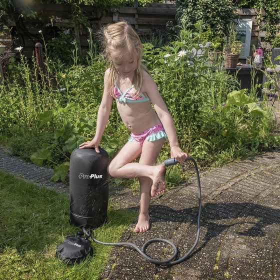 Douche de camping Proplus avec pompe à pied 11 litres noirs