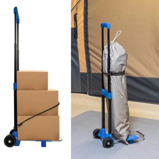 Chariot à bagages pliables de Proplus 30 kg en acier noir bleu