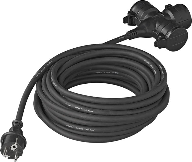 Câble d'extension Proplus Schuko 3 fois 20 mètres 3x1,5 mm² noir