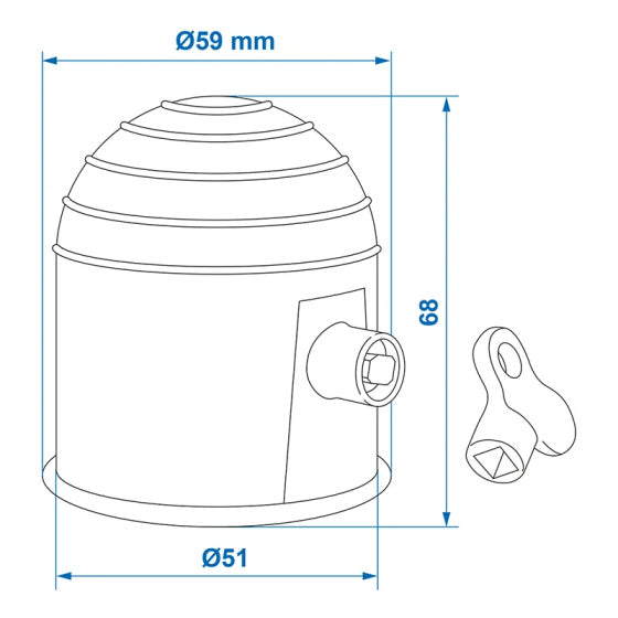 Capeur de remorquage de Proplus avec verrouillage en plastique 7 cm chrome
