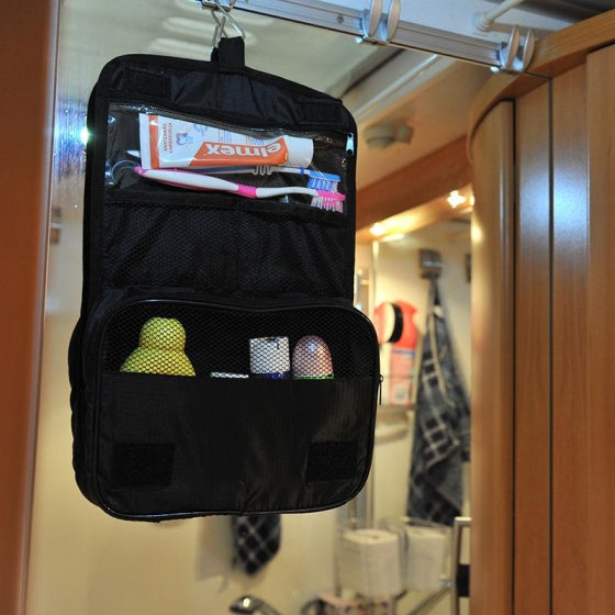 Sac de toilette pliable Proplus avec crochet suspendu 37,5 cm noir