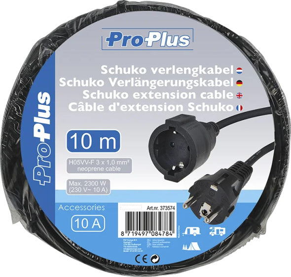 Câble d'extension Proplus Schuko 3G 1,0 mm Néoprène 10 mètres