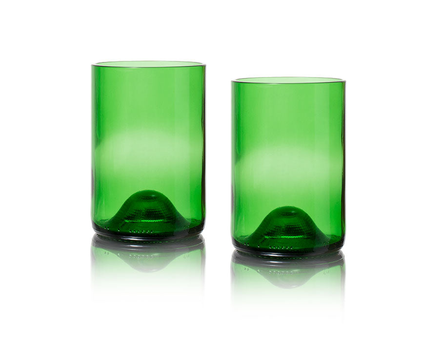 Rettotled Reottled Glass 2-Pack Green