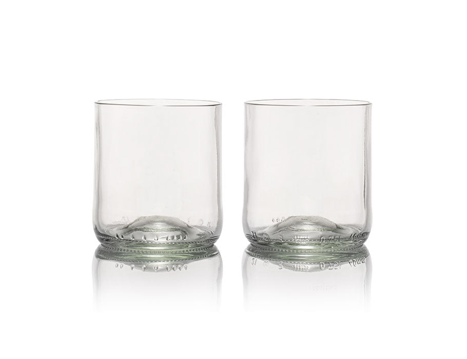 Rettotled Reottled Glass Short Drink 2-Pack Clear