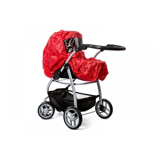 Rain cover for doll's wagon red