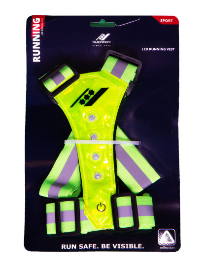 Rucanor LED Running Vest Unisexe Neongeel OneSize
