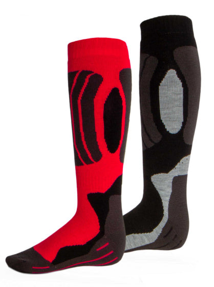 Chaussettes de ski Rucanor Svindal 2 pack Unisexe noir rouge taille 39-42