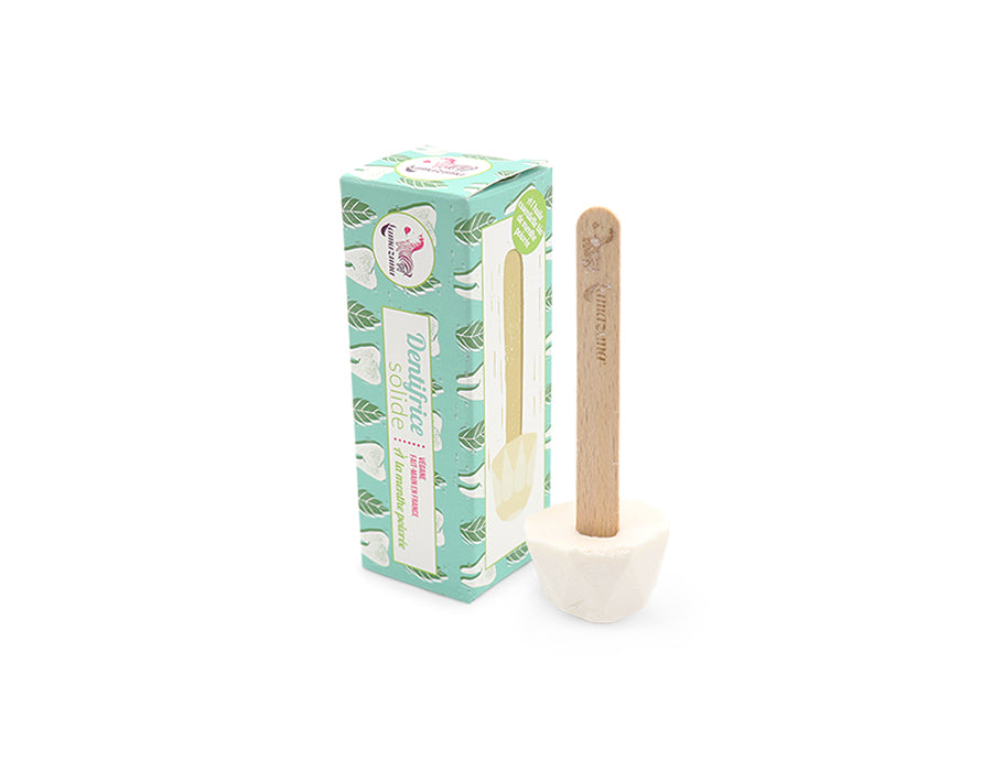 Lamazuna toothpaste on a stick of Natural Mint