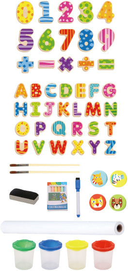 Toky Toy 2 en 1 Magnet Blackboard éducatif 56 pièces