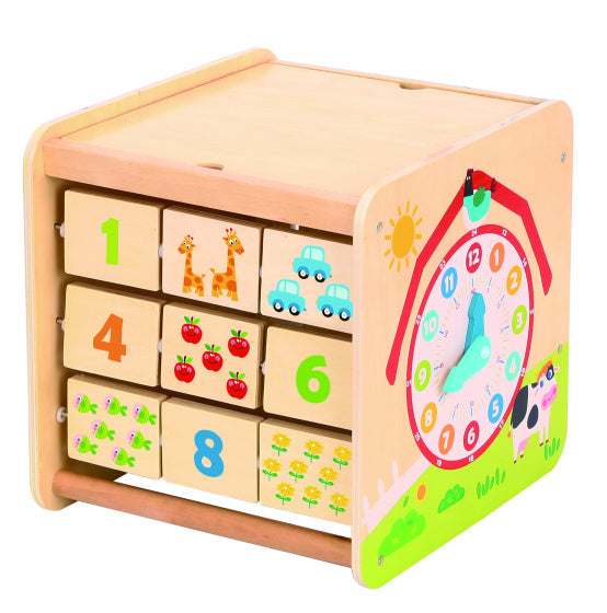 Toky Toy Houten Activities Cube Farm 18 mois 2 parties
