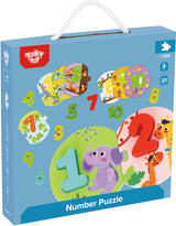 Toky Toy Number Puzzle Educational Wooden Toy 20 pièces