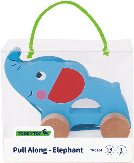 Toky Toky Elephant Wooden Trek Figure 18 mois bleu