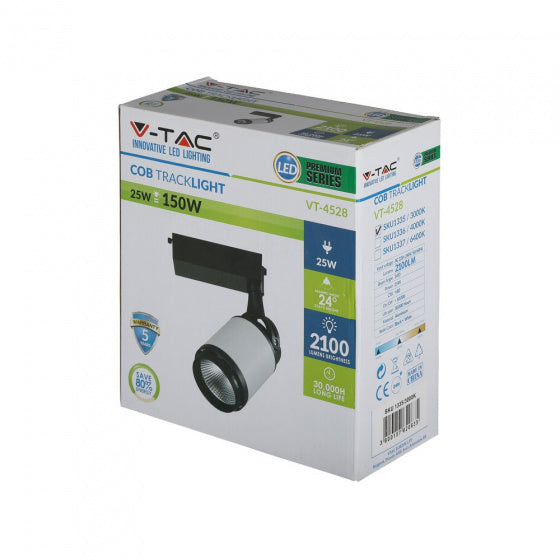 V-Tac RailSpot VT-4528 LED 25W 6000K 2100LM Aluminium noir
