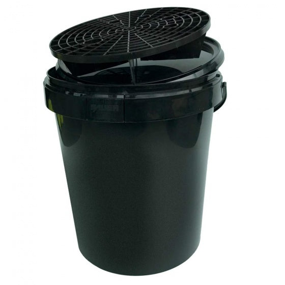 Seau de conduite vaudou avec couvercle et grille 15 litres noirs