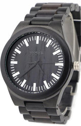 Vague hawaii watch citoyen miyota hommes 4,5 cm en bois en acier noir