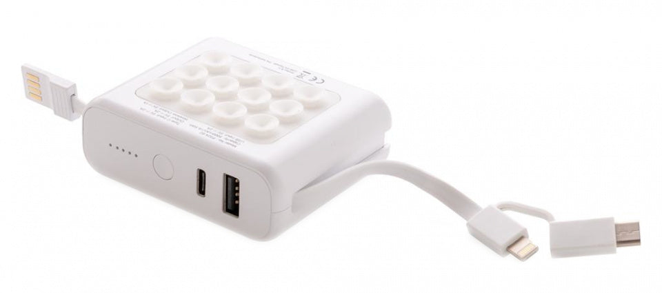 Powerbank de collection XD avec chargeur sans fil 7,2 cm blanc