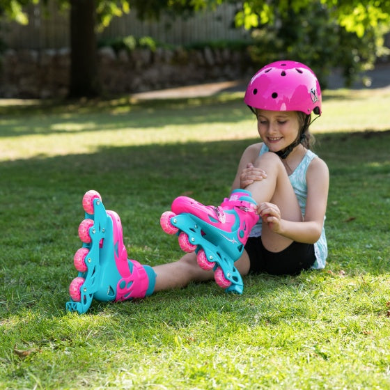 Xootz Inline Skates Hardboot Pink Turquoise Taille 32-35