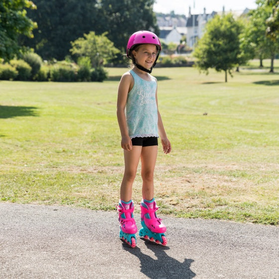 Xootz Inline Skates Hardboot Pink Turquoise Taille 32-35