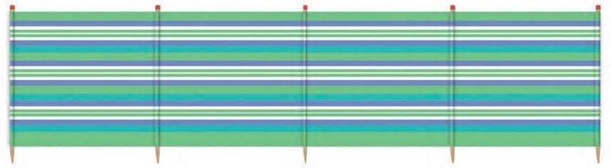 Pare-brise Yello 10 poteaux 120 x 610 cm bleu vert